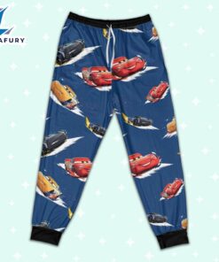 Disney Pixar Cars Lightning Mcqueen Fabric Pattern Pajamas Set - Movie Cartoon Holiday Pajamas