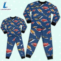 Disney Pixar Cars Lightning Mcqueen Fabric Pattern Pajamas Set - Movie Cartoon Holiday Pajamas