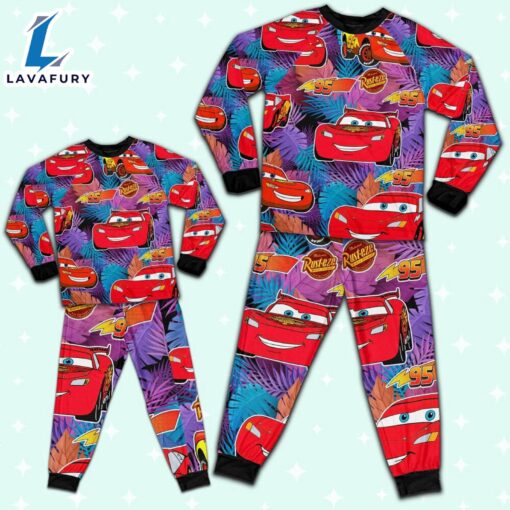 Disney Pixar Cars Lightning Mcqueen Summer Tropical Paradise Pajamas Set – Movie Cartoon Holiday Pajamas