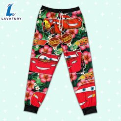 Disney Pixar Cars Lightning Mcqueen Summer Viber Floral Pajamas Set - Movie Cartoon Holiday Pajamas