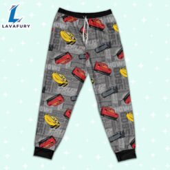 Disney Pixar Cars Multicolor Car Toss Fabric Texture Pajamas Set - Movie Cartoon Holiday Pajamas