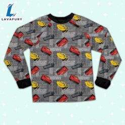 Disney Pixar Cars Multicolor Car Toss Fabric Texture Pajamas Set - Movie Cartoon Holiday Pajamas