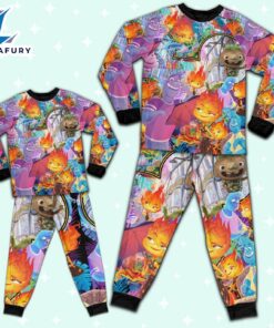 Disney Pixar Elemental Ember and Wade Umbrella Tropical Summer Pajamas Set - Movie Cartoon Holiday Pajamas