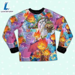 Disney Pixar Elemental Ember and Wade Umbrella Tropical Summer Pajamas Set - Movie Cartoon Holiday Pajamas