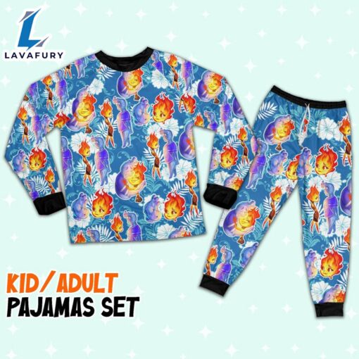 Disney Pixar Elemental Summer Beach Tropical Blue Style Pajamas Set – Movie Cartoon Holiday Pajamas