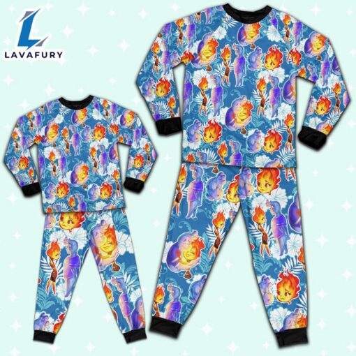 Disney Pixar Elemental Summer Beach Tropical Blue Style Pajamas Set – Movie Cartoon Holiday Pajamas