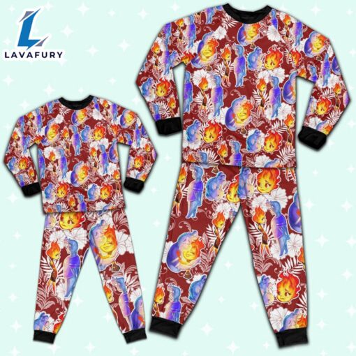 Disney Pixar Elemental Summer Beach Tropical Red Pajamas Set – Movie Cartoon Holiday Pajamas