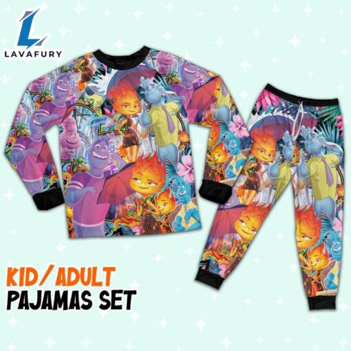 Disney Pixar Elemental Tropical Summer Pajamas Set – Movie Cartoon Holiday Pajamas