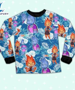 Disney Pixar Elemental Wade and Ember Emotion Blue Pajamas Set - Movie Cartoon Holiday Pajamas