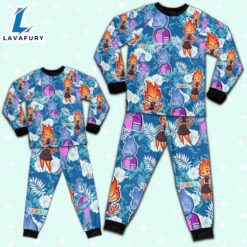 Disney Pixar Elemental Wade and Ember Emotion Blue Pajamas Set - Movie Cartoon Holiday Pajamas