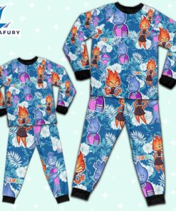 Disney Pixar Elemental Wade and Ember Emotion Blue Pajamas Set - Movie Cartoon Holiday Pajamas