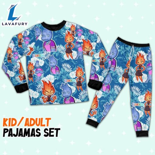 Disney Pixar Elemental Wade and Ember Emotion Blue Pajamas Set – Movie Cartoon Holiday Pajamas