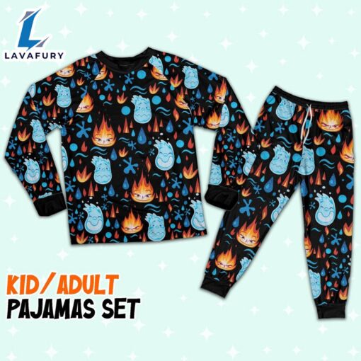 Disney Pixar Seamless Elemental Ember and Wade Pajamas Set – Movie Cartoon Holiday Pajamas