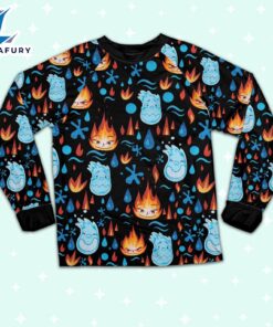 Disney Pixar Seamless Elemental Ember and Wade Pajamas Set - Movie Cartoon Holiday Pajamas