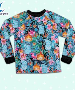 Disney Pixar Seamless Elemental Ember and Wade Summer Tropical Pajamas Set - Movie Cartoon Holiday Pajamas