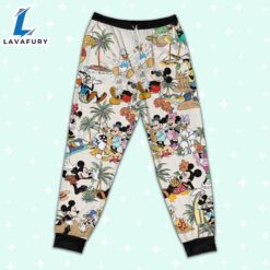 Disney Retro Mickey Friends Summer Beach Palm Tree Pajamas Set - Movie Cartoon Holiday Pajamas