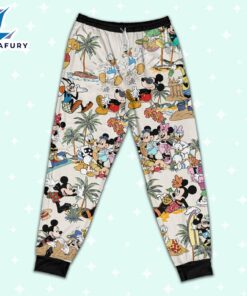 Disney Retro Mickey Friends Summer Beach Palm Tree Pajamas Set - Movie Cartoon Holiday Pajamas