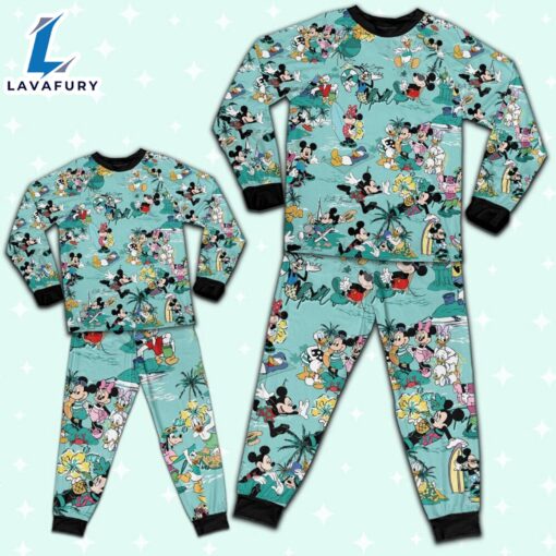 Disney Retro Mickey Friends Summer Pajamas Set – Movie Cartoon Holiday Pajamas