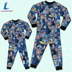 Disney Stitch Funny Summer Vacation Pajamas Set - Movie Cartoon Holiday Pajamas