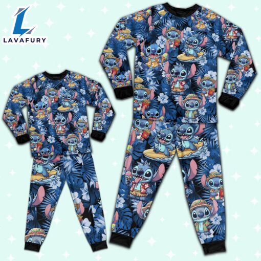 Disney Stitch Funny Summer Vacation Pajamas Set – Movie Cartoon Holiday Pajamas