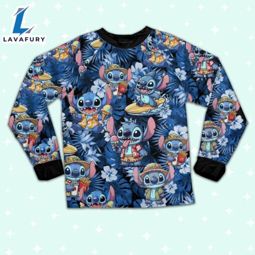 Disney Stitch Funny Summer Vacation Pajamas Set – Movie Cartoon Holiday Pajamas