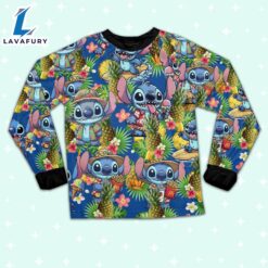 Disney Stitch Seamless Pineapple Summer Tropical Pajamas Set - Movie Cartoon Holiday Pajamas