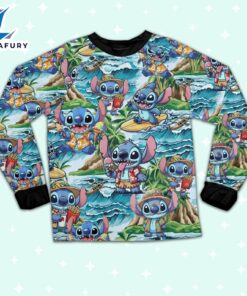 Disney Stitch Summer Tropical Aloha Pajamas Set - Movie Cartoon Holiday Pajamas