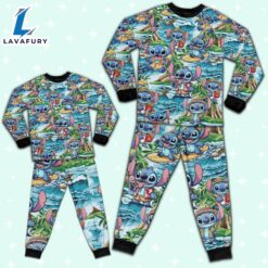 Disney Stitch Summer Tropical Aloha Pajamas Set - Movie Cartoon Holiday Pajamas