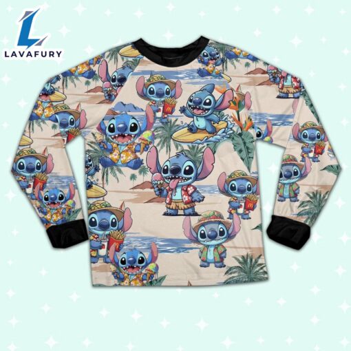 Disney Stitch Summer Vacation Pajamas Set – Movie Cartoon Holiday Pajamas