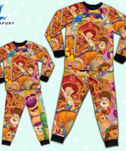 Disney Toy Story 25th Aniversary Cool Artwork Pajamas Set - Movie Cartoon Holiday Pajamas