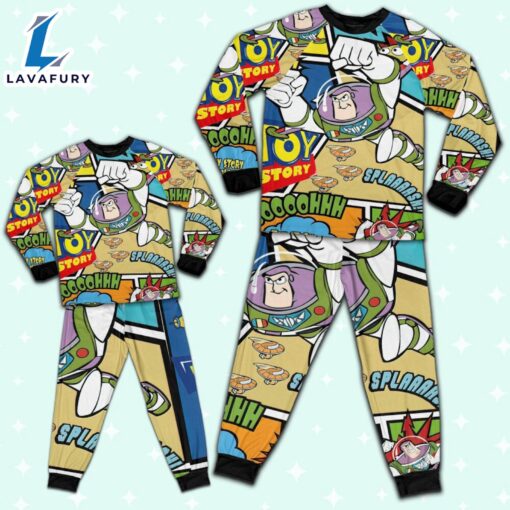 Disney Toy Story Buzz Lightyear Action Comic Pajamas Set – Family Disneyland Matching Pajamas Set