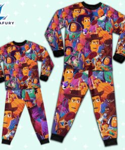 Disney Toy Story Colorful Summer Tropical Pajamas Set - Movie Cartoon Holiday Pajamas