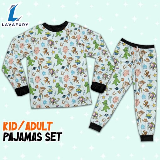 Disney Toy Story Icon Texture Pajamas Set – Movie Cartoon Holiday Pajamas