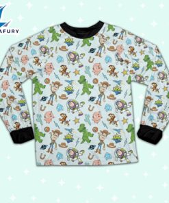 Disney Toy Story Icon Texture Pajamas Set - Movie Cartoon Holiday Pajamas