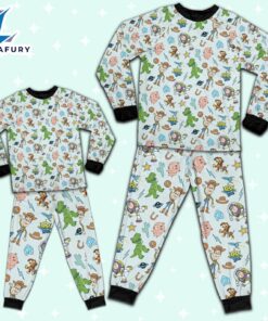 Disney Toy Story Icon Texture Pajamas Set - Movie Cartoon Holiday Pajamas