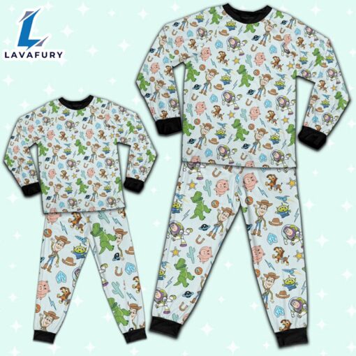 Disney Toy Story Icon Texture Pajamas Set – Movie Cartoon Holiday Pajamas