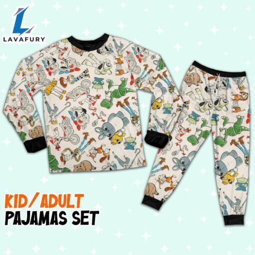 Disney Toy Story Seamless Cool Artwork Pajamas Set – Movie Cartoon Holiday Pajamas