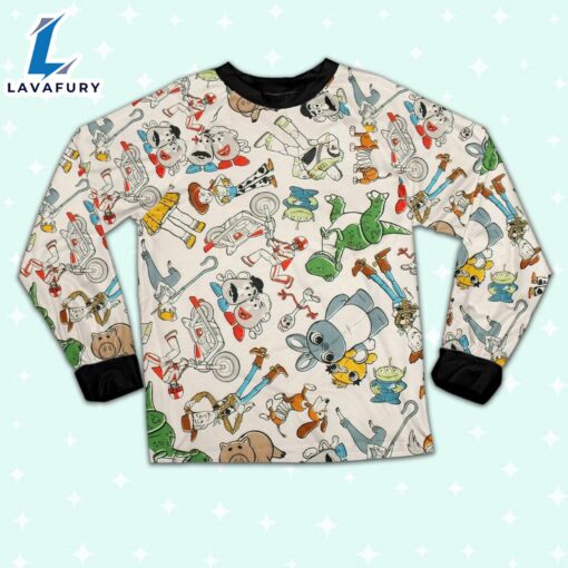 Disney Toy Story Seamless Cool Artwork Pajamas Set – Movie Cartoon Holiday Pajamas