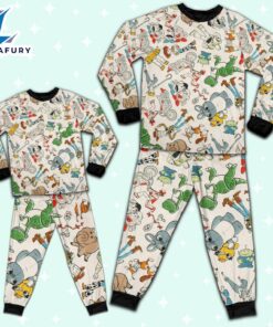 Disney Toy Story Seamless Cool Artwork Pajamas Set - Movie Cartoon Holiday Pajamas