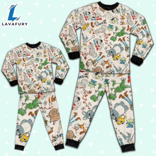 Disney Toy Story Seamless Cool Artwork Pajamas Set – Movie Cartoon Holiday Pajamas