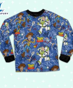 Disney Toy Story Summer Tropical Blue Pajamas Set - Movie Cartoon Holiday Pajamas