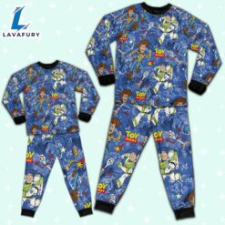 Disney Toy Story Summer Tropical Blue Pajamas Set - Movie Cartoon Holiday Pajamas