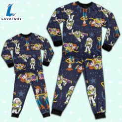 Disney Toy Story Woody and Buzz Lightyear Dark Blue Pajamas Set - Movie Cartoon Holiday Pajamas