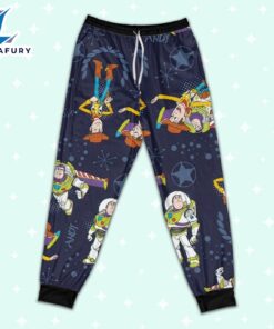 Disney Toy Story Woody and Buzz Lightyear Dark Blue Pajamas Set - Movie Cartoon Holiday Pajamas