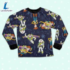 Disney Toy Story Woody and Buzz Lightyear Dark Blue Pajamas Set - Movie Cartoon Holiday Pajamas