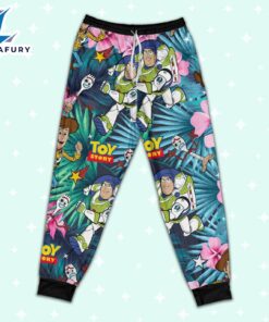 Disney Toy Story Woody Buzz Lightyear Forky Tropical Pattern Pajamas Set - Movie Cartoon Holiday Pajamas