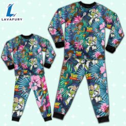 Disney Toy Story Woody Buzz Lightyear Forky Tropical Pattern Pajamas Set - Movie Cartoon Holiday Pajamas