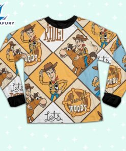 Disney Toy Story Woody Sherif Argyle Let's Ride Pajamas Set - Movie Cartoon Holiday Pajamas