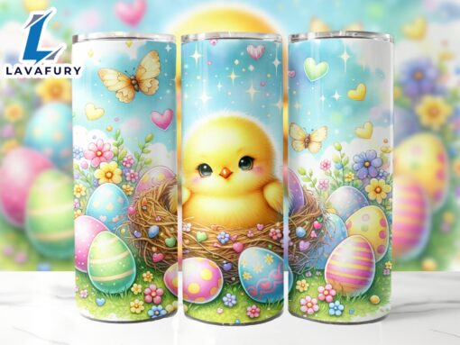 Easter Chick Nest 20 Oz Skinny Tumbler , Easter Sublimation, Easter Tumbler