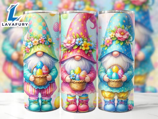 Easter Gnomes 20 Oz Skinny Tumbler  , Gnome Tumbler, Easter Tumbler